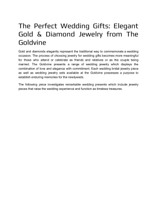 The Perfect Wedding Gifts Elegant Gold & Diamond Jewelry from The Goldvine..docx