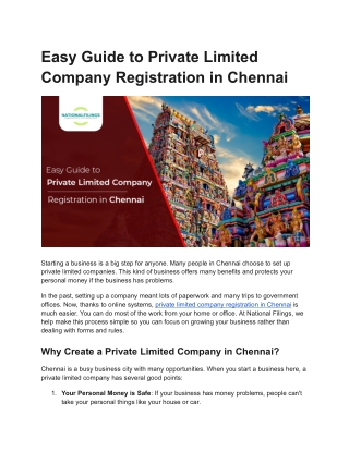 Private limited company registration in Chennai - Google Docs