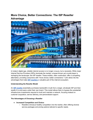 More Choice, Better Connections_ The ISP Reseller Advantage