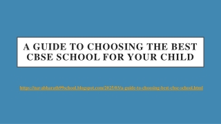 A Guide to Choosing the Best CBSE School