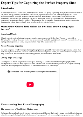 expert tips for capturing the perfect property