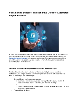 Streamlining Success_ The Definitive Guide to Automated Payroll Services