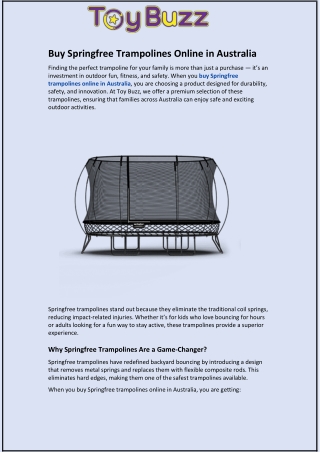 Buy Springfree Trampolines Online in Australia