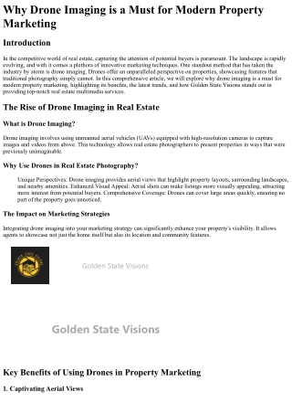 why drone imaging is a must for modern property