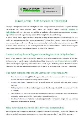 SEM Company in Hyderabad - Drive More Traffic & Leads