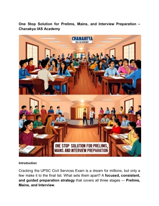 One Stop Solution for Prelims, Mains, and Interview Preparation – Chanakya IAS Academy