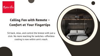 Ceiling Fan with Remote – Comfort at Your Fingertips