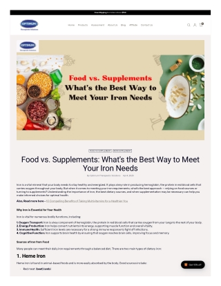 Food vs. Supplements: What's the Best Way to Meet Your Iron Needs