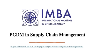 PGDM in Supply Chain Management_