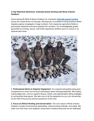 A Top Waterfowl Adventure_ Colorado Goose Hunting with Birds & Bucks Outdoors