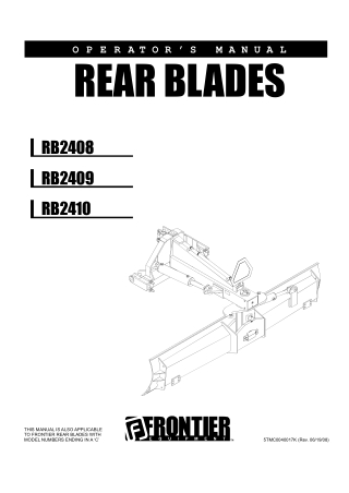 John Deere RB2409 Rear Blades Operator’s Manual Instant Download (Publication No. 5TMC0040017K)