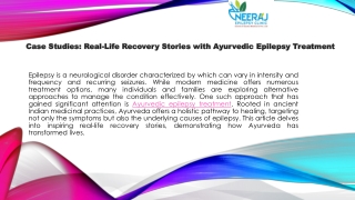Real-Life Recovery Stories with Ayurvedic Epilepsy Treatment