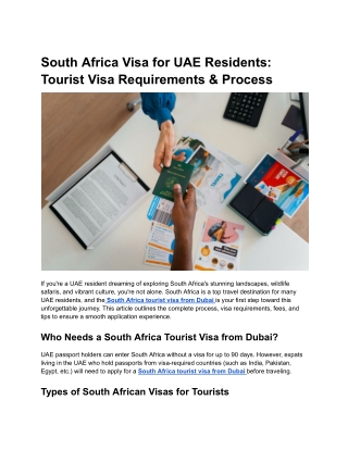South Africa Visa for UAE Residents_ Tourist Visa Requirements & Process