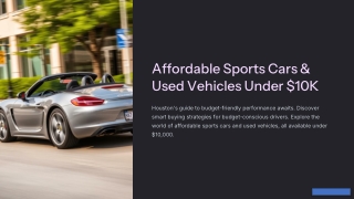 Affordable Sports Cars & Used Vehicles Under $10K