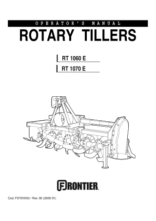 John Deere RT1060E Rotary Tillers Operator Manual