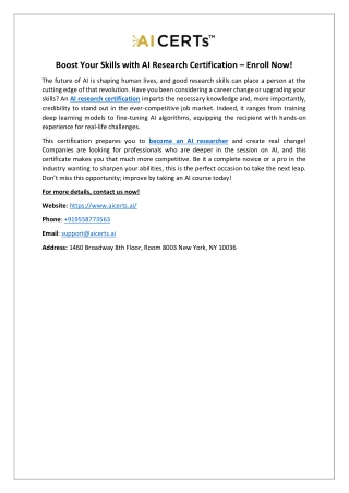 Boost Your Skills with AI Research Certification – Enroll Now!