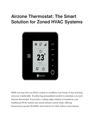 airzone thermostat the smart solution for zoned