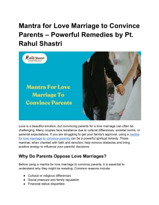 Mantra for Love Marriage to Convince Parents – Powerful Remedies by Pt - Google Docs