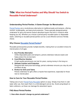 What Are Period Panties and Why Should You Switch to Reusable Period Underwear (1)