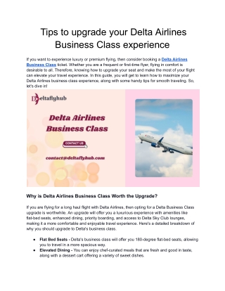 tips to upgrade your delta airlines business