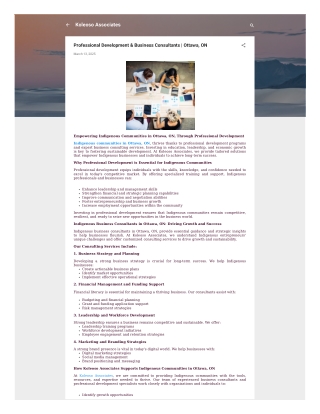 Professional Development & Business Consultants  Ottawa