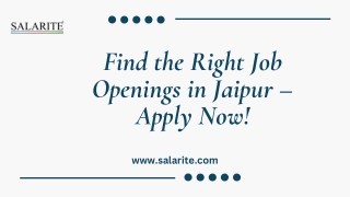 Find the Right Job Openings in Jaipur – Apply Now!