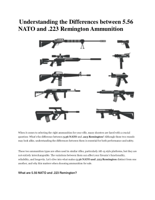 Understanding the Differences between 5.56 NATO and .223 Remington Ammunition