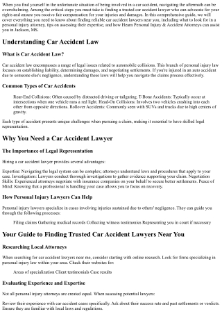 Your Guide to Finding Trusted Car Accident Lawyers Near You