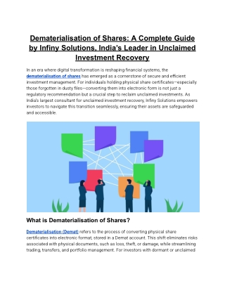 dematerialisation of shares a complete guide