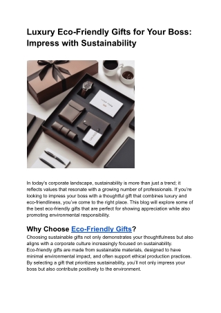 Luxury Eco-Friendly Gifts for Your Boss_ Impress with Sustainability