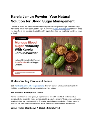 Karela Jamun Powder_ Your Natural Solution for Blood Sugar Management