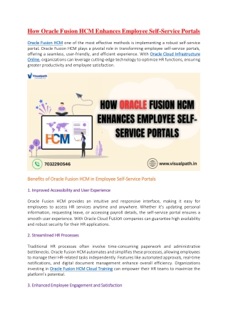 how oracle fusion hcm enhances employee self