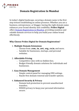 Domain Registration In Mumbai