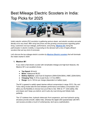 Best Mileage Electric Scooters in India_ Top Picks for 2025