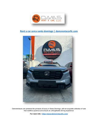 Rent a car cerca santo domingo | damsrentacarllc.com