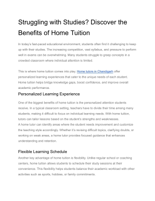Struggling with Studies_ Discover the Benefits of Home Tuition