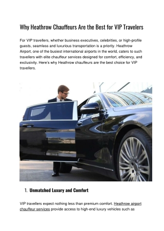 why heathrow chauffeurs are the best
