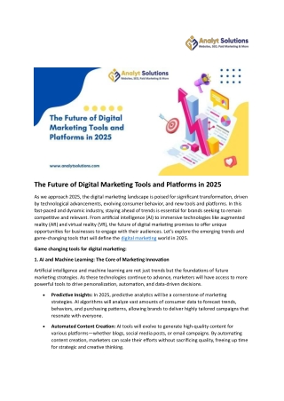 The Future of Digital Marketing Tools and Platforms in 2025