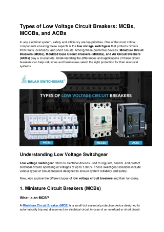 Types of Low Voltage Circuit Breakers_ MCBs, MCCBs, and ACBs