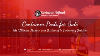 Container Pools for Sale: The Ultimate Modern and Sustainable Swimming Solution