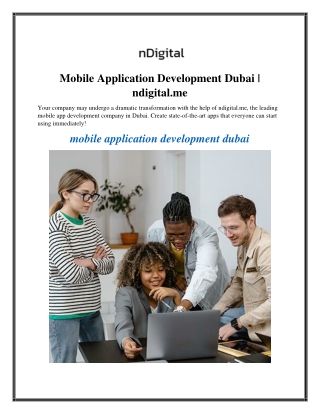 Mobile Application Development Dubai  ndigital.me