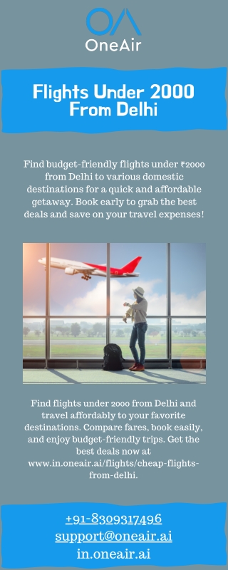 Flights Under 2000 From Delhi - in.oneair.ai