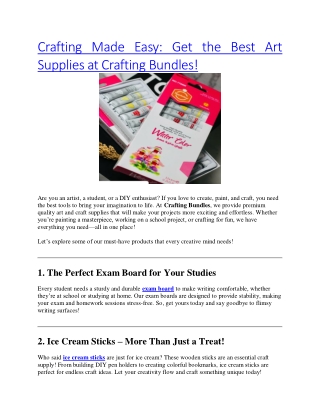 Crafting Made Easy