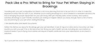 pack like a pro what to bring for your pet when staying in brookings