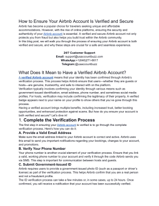 How to Ensure Your Airbnb Account Is Verified and Secure