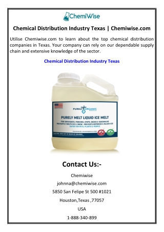 chemical distribution industry texas chemiwise com