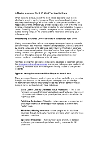 is moving insurance worth it what you need to know