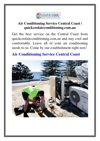 Air Conditioning Service Central Coast  quickcoolairconditioning.com.au