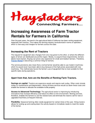Increasing Awareness of Farm Tractor Rentals april pdf