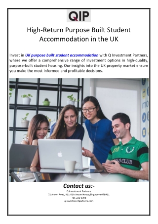 High-Return Purpose Built Student Accommodation in the UK